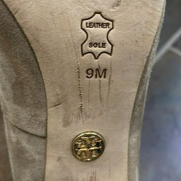 Tory Burch Suede Nude Heels 9 - Picture 11 of 12